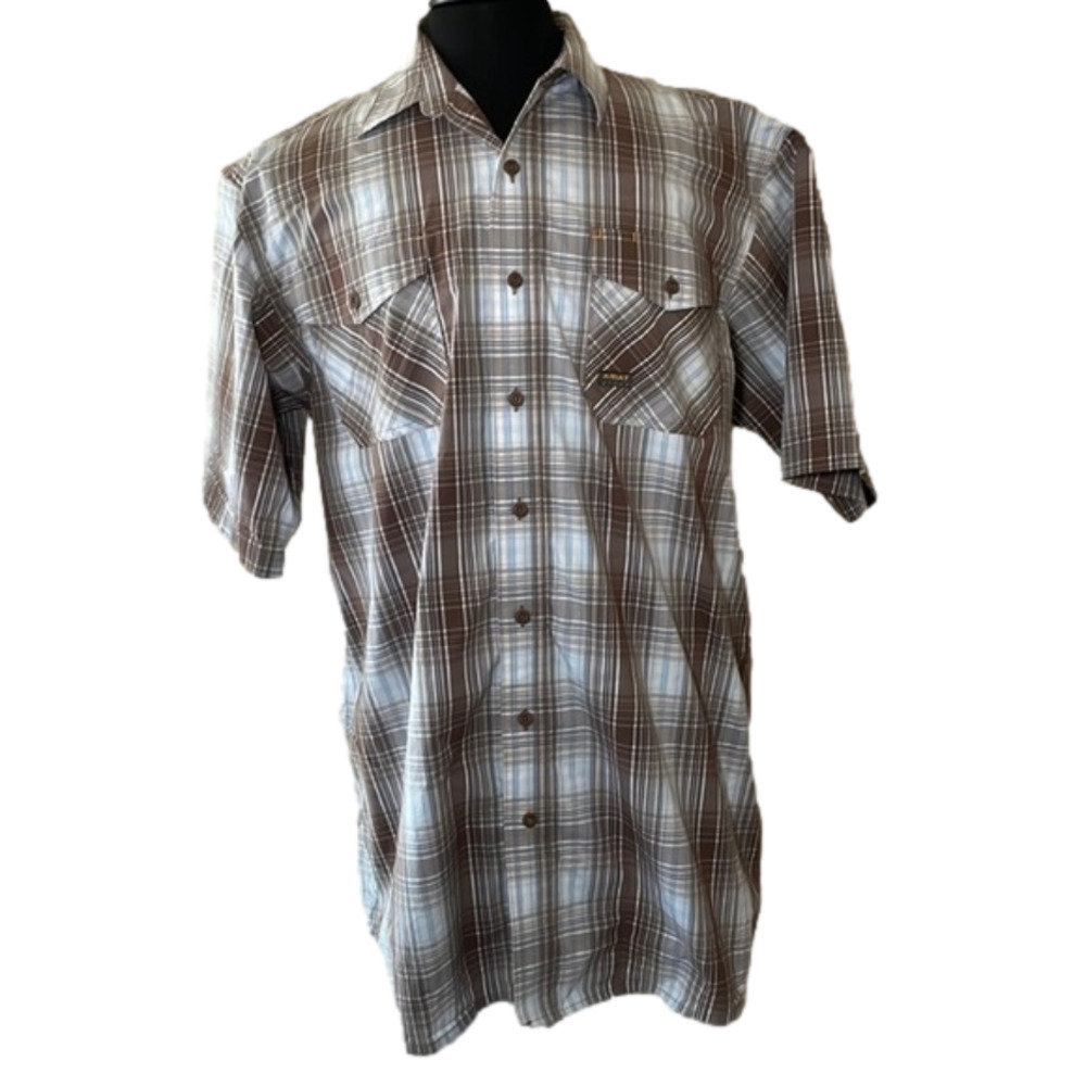 ARIAT Rebar Cotton Nylon Blend Short Sleeve Size L Tall